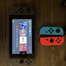 Nintendo switch Blue neon red neon  Console With six Games