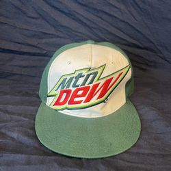Mountain Dew Adjustable Snapback Flat Brim Cap Hat 