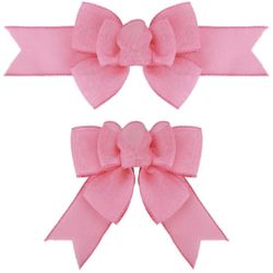 🎀 2 Pc Pink Wired Ribbon Burlap Bows – Handmade Spring/Summer Decor 🎀