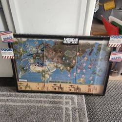 35 x 23" WWII hanging map