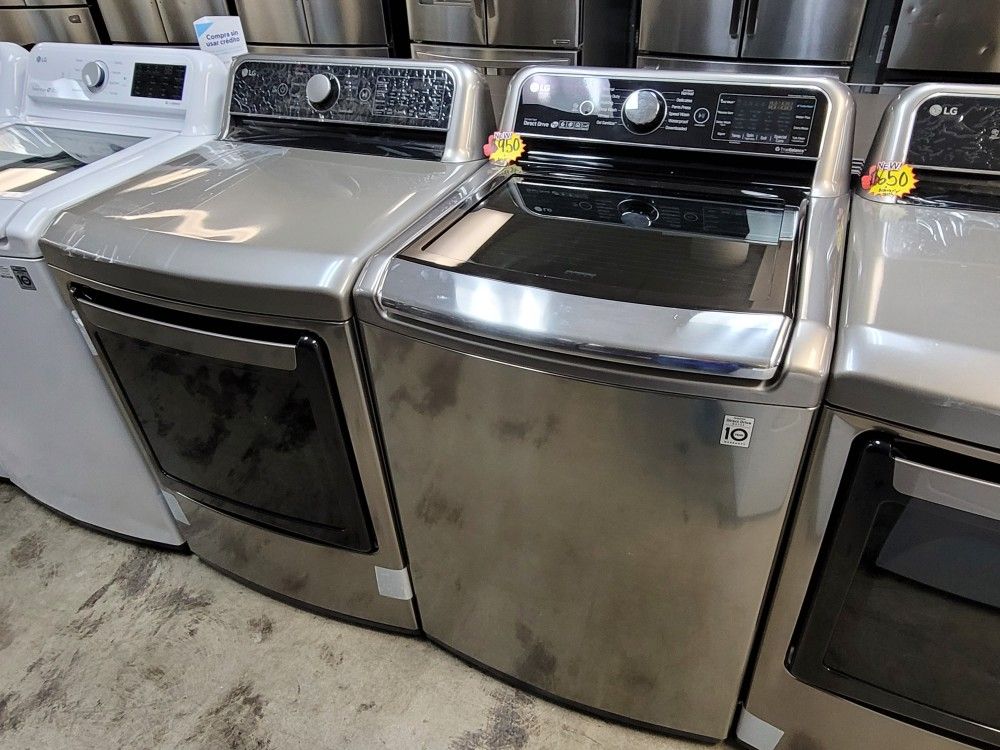 LG Large Capacity 5.5cu Ft Top Load Washer With Gas Or Electric Dryer Set