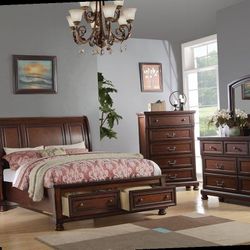 Queen Bed Frame  Dresser Mirror One Nightstand Free Local Delivery   Check Description