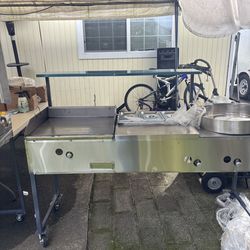 Planchas de 24” comal para suadero etc mesita y 3 contenedores