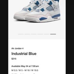 Jordan 4 Military Blue  Size 13