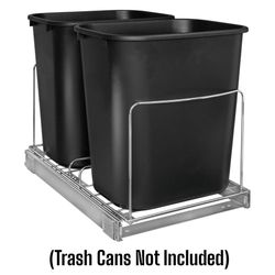 LYNK PROFESSIONAL® Double Pull Out Trash Can Under Cabinet - Under Sink Trash Can Slider - Trash Can Slide Out Drawer - Sliding Pull Out for Kitchen