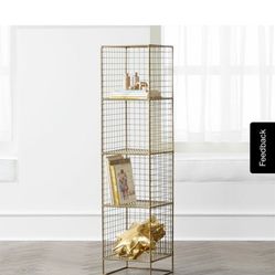 Crate And Barrel Gold Bookshelf