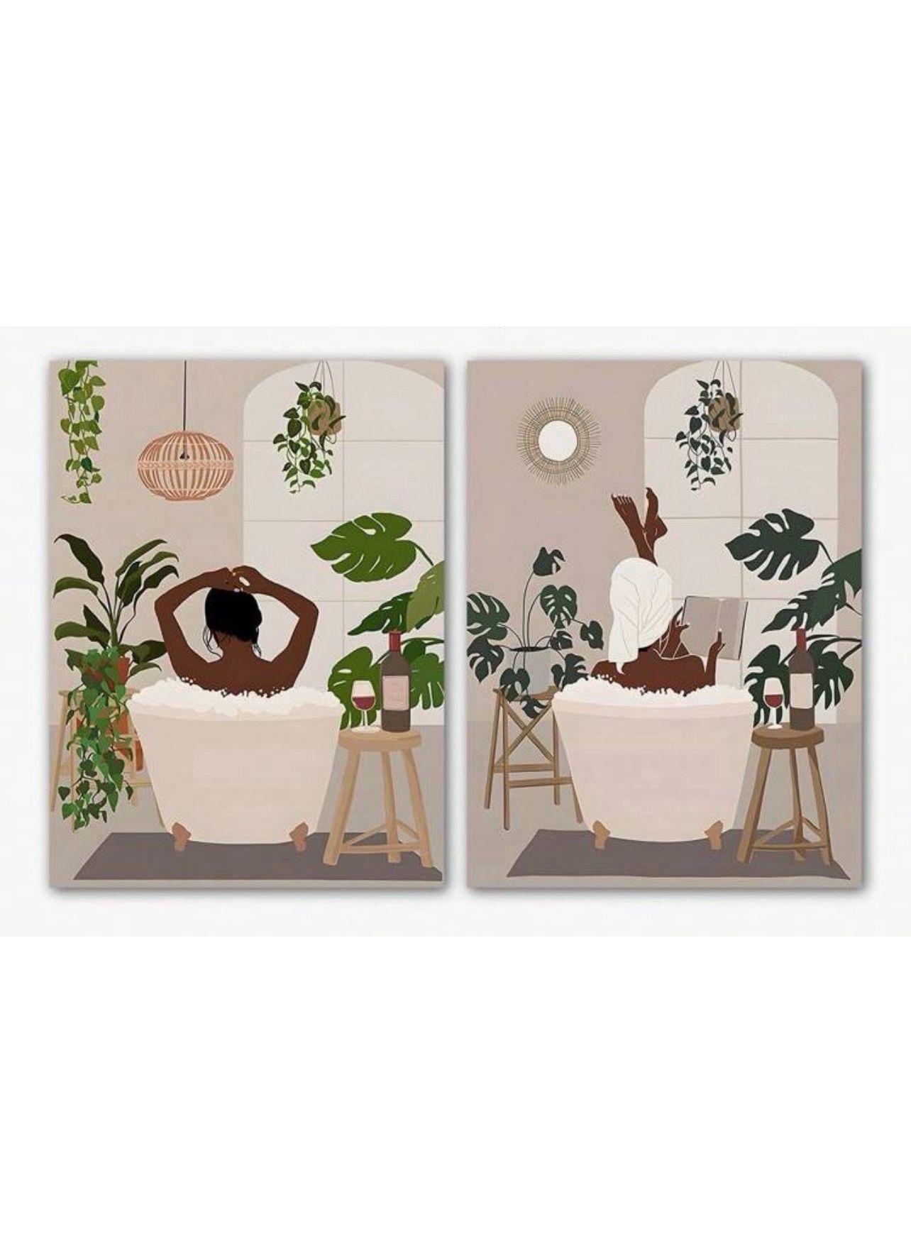 Bathroom Canvas Poster Set