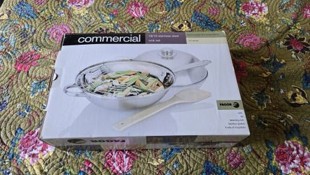 FAGOR
18/10 stainless steel
Wok set, 12.5" diameter