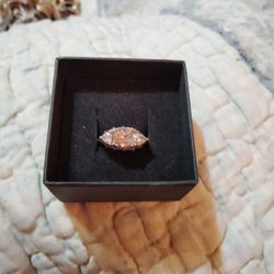 925 Pink Sapphire And Diamond Ring