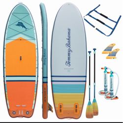 New 15' Isle Tommy Bahama Megalodon 3 Inflatable  SUB-Kayak Paddle Board - Sunset