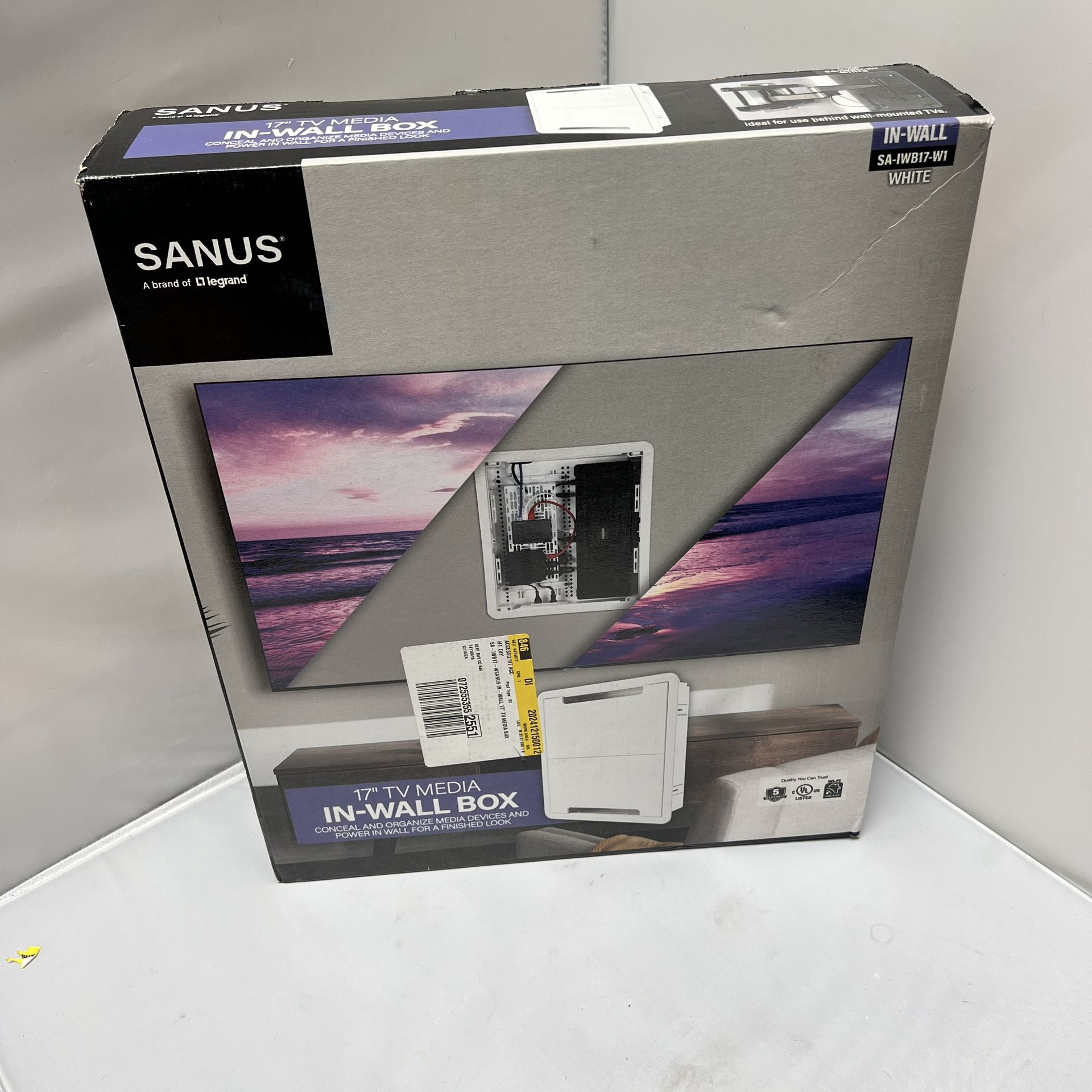Sanus - TV Media In-Wall Box - 17" - SA-IWB17-W1