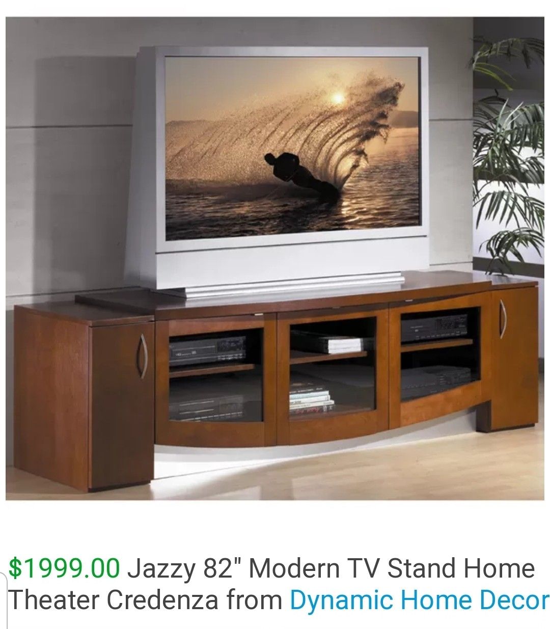 Solid Wood 82" JSP Jazzy Entertainment Center