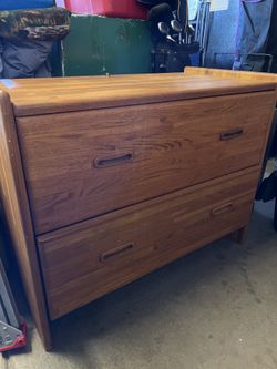 Solid Wood 2 Drawer File Cabinet