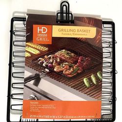 HD Designs Grill Grilling Basket Folding Handle Non-Stick Surface BBQ Camping