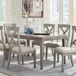 Gray Wood Table - Seats 6 