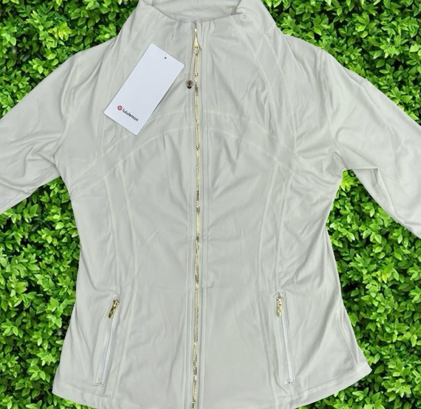 Lululemon Define Jacket White with Gold Zipper