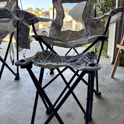 Camping chairs with foot rest
