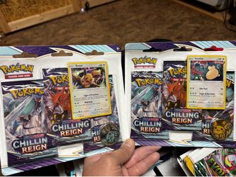 new sealed Pokemon TCG Chilling Reign 3-Pack Blister Set