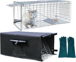 Live Animal Trap with Cover & Glove
