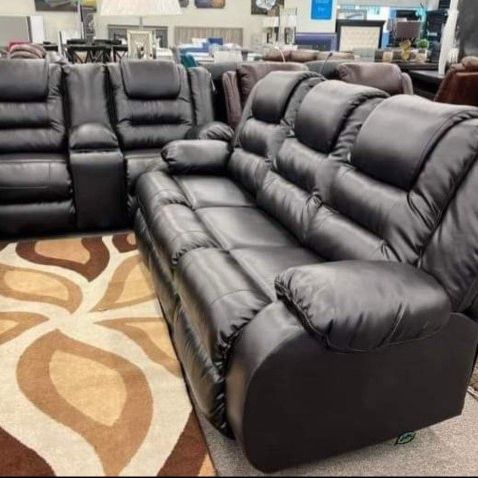 ASHLEY Vacherie Black Reclining Living Room Set SOFA AND LOVESEAT WİTH İNTEREST FREE PAYMENT OPTİONS 