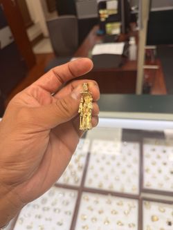 Grim reaper 14k crystal pendant