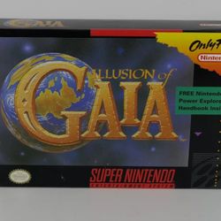 Illusion of Gaia (Super Nintendo SNES) Complete In Box CIB Map poster Near Mint