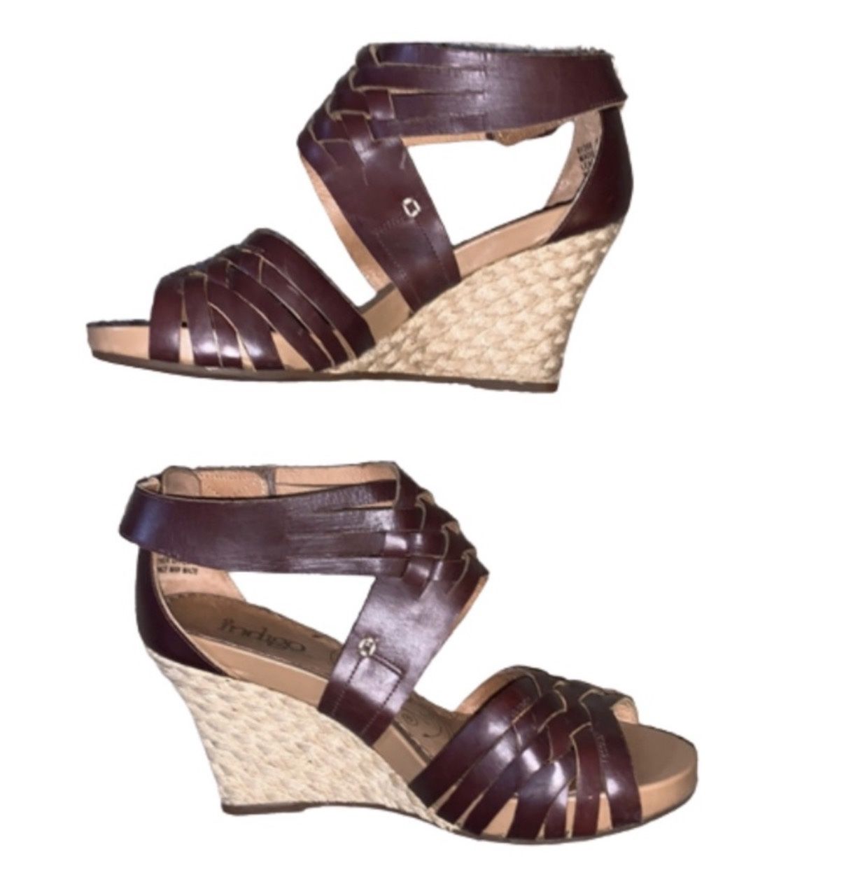 Brown Leather Wedges