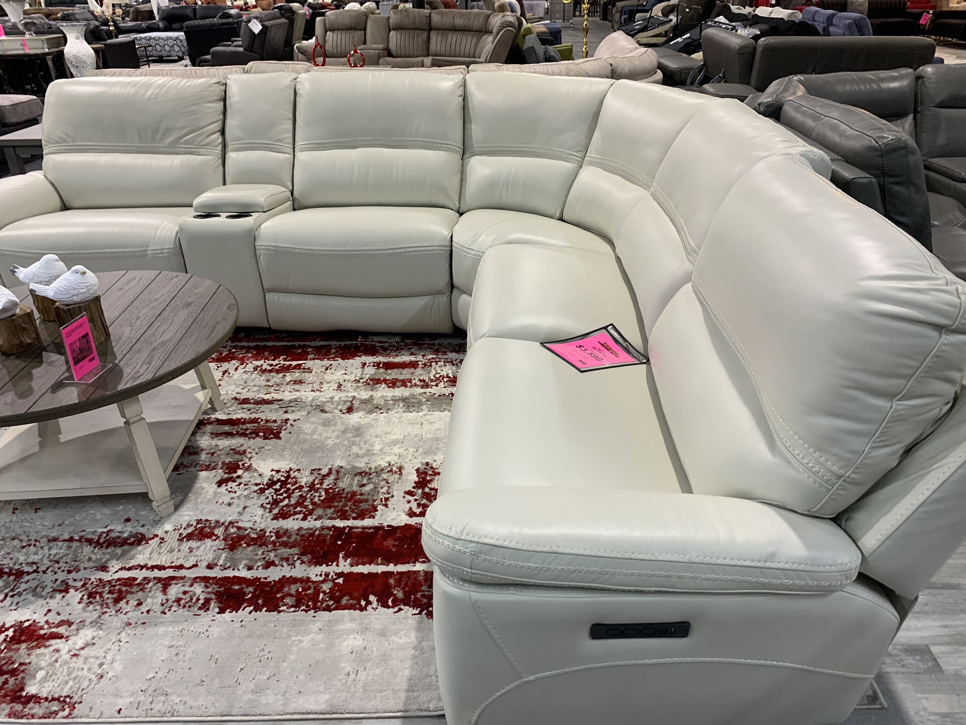 ALL White 100 % Leather Couch!! $480 A Month!! 