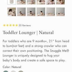 Snuggle Me Organic Toddler Lounger And Cover