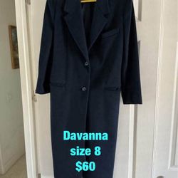 Women's  long  wool  coat  size  8  -  $60