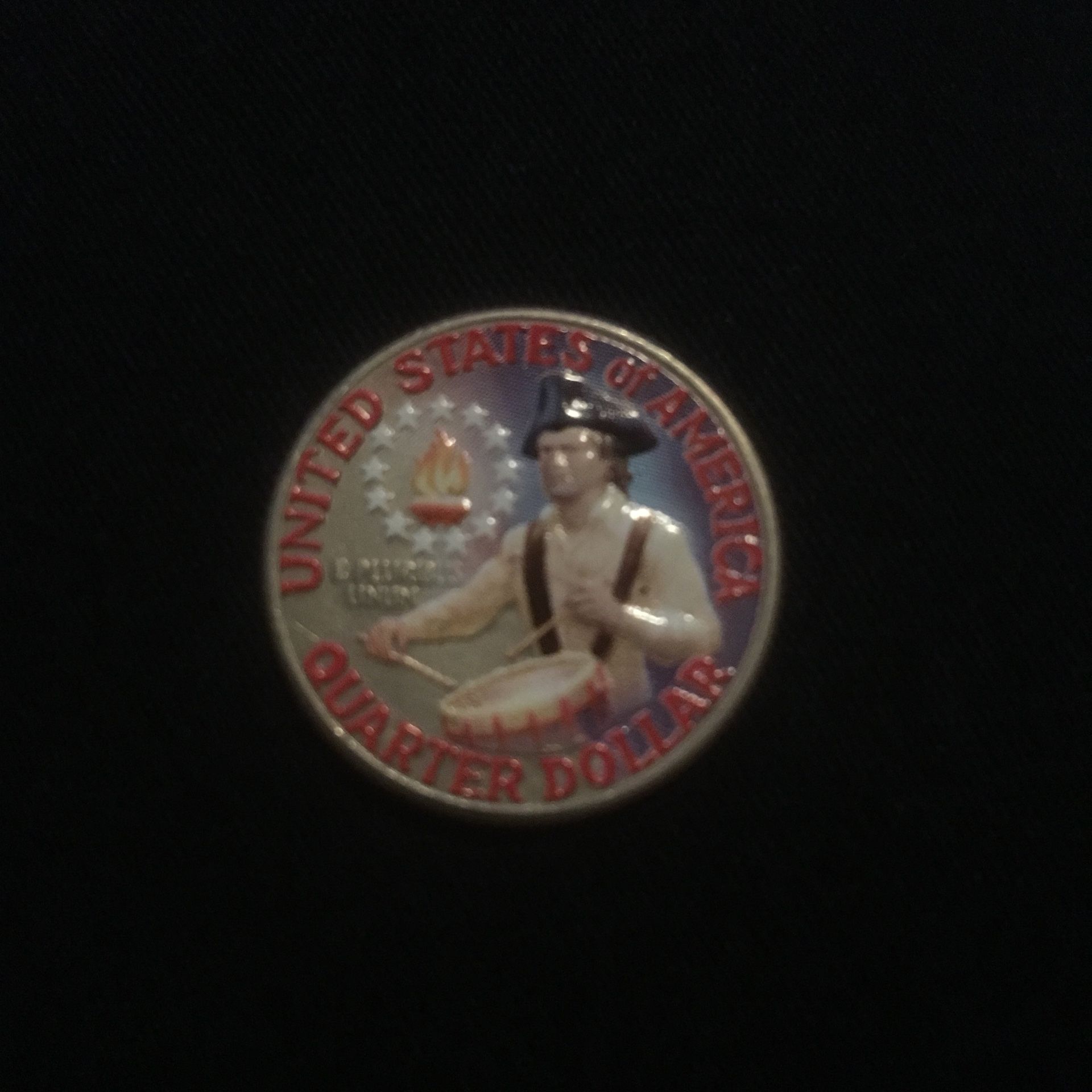Painted Bicentennial Quarter