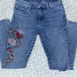embroidered jeans