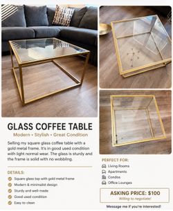 Gold coffee table