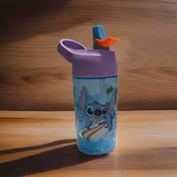New Disney Stitch Water Bottle – 16 oz – Flip Straw Lid – Zak Designs