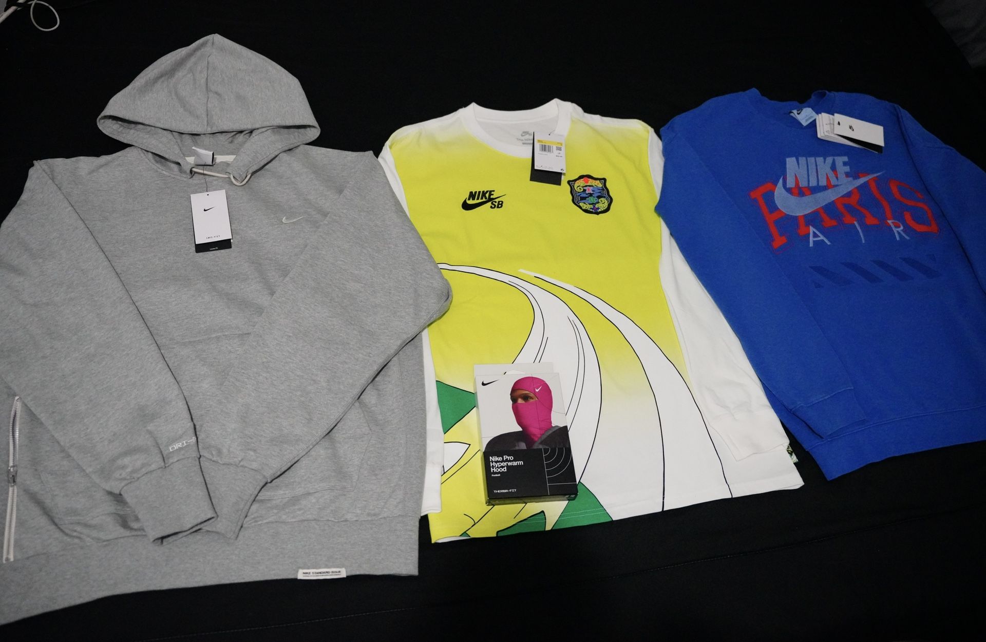 All 4 Brand New Am Asking 40 On Each Blue And Grey Are Size L The Green One Is Size Small The Nike Pink Is New 