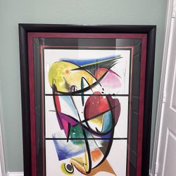 Alfred Gockel “Play Off” – Large Abstract Art – 68” x 50” – Custom Framed