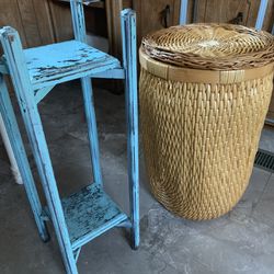 Plant Stand/ Wicker Basket