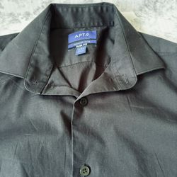 APT 9 dress shirt S 14-14 1/2 32-33 Button up Black