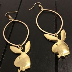 Gold Tone Drop Style Playboy Bunny Earrings/ new 2020 jewelry paparazzi drip fashion gift