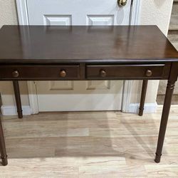 Brand New Walnut Wood 2 Drawer Writing Desk Office Computer Student Desk