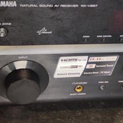 Yamaha RX V867 Home theater receiver with 3D-ready HDMI switching,Internet-ready   .   No Remote