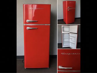 Vintage Red Frigidaire Mini Fridge w/ Freezer – Retro Style – Works Great