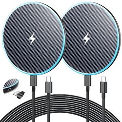 Wireless Charger for Samsung 2Pack 6FT 15W Samsung Magnetic Wireless Charger Fast Charging Pad for Samsung Galaxy S25 Ultra/S24/S23/S22/S21/Z Google P