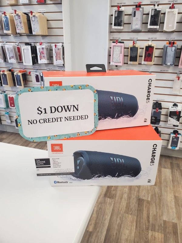 New JBL Charge 5 Bluetooth Speaker - 90 DAY WARRANTY - $1 DOWN - NO CREDIT NEEDED