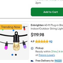 Enbrighten 40' Plug In Indoor/Outdoor String Lights 