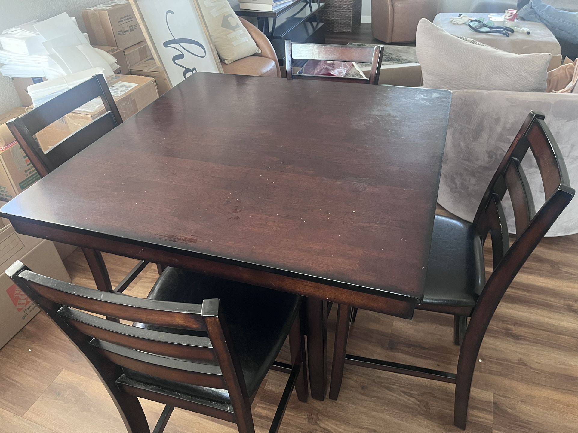 Square Dining Table & 4 Chairs