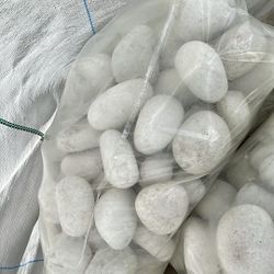 White Polished Pebbles - 40 Lbs - $36
