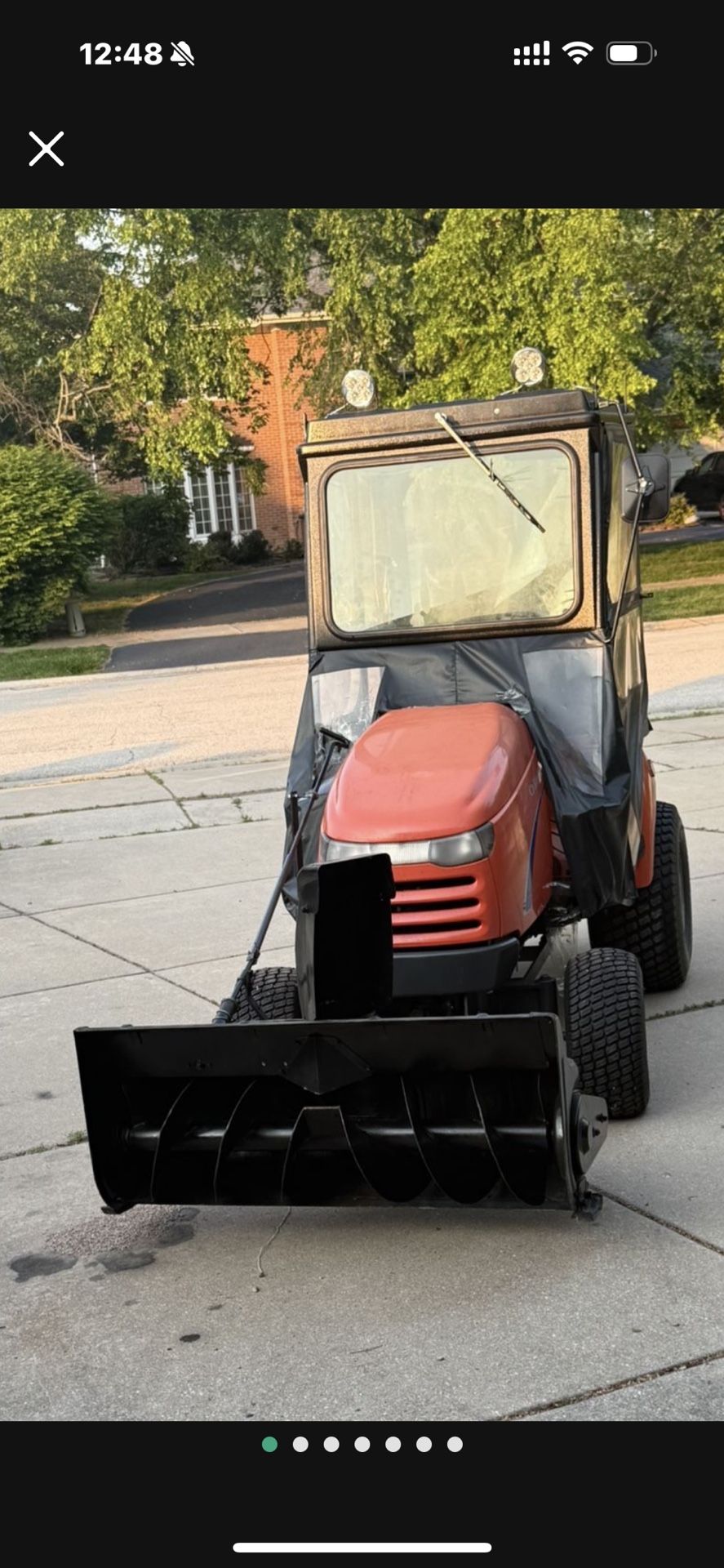 Yard Tractor Mower, Snow Blower, Heated Cab, Winch, Fog Lights, Weights, Chains, New Tires - Best Offer