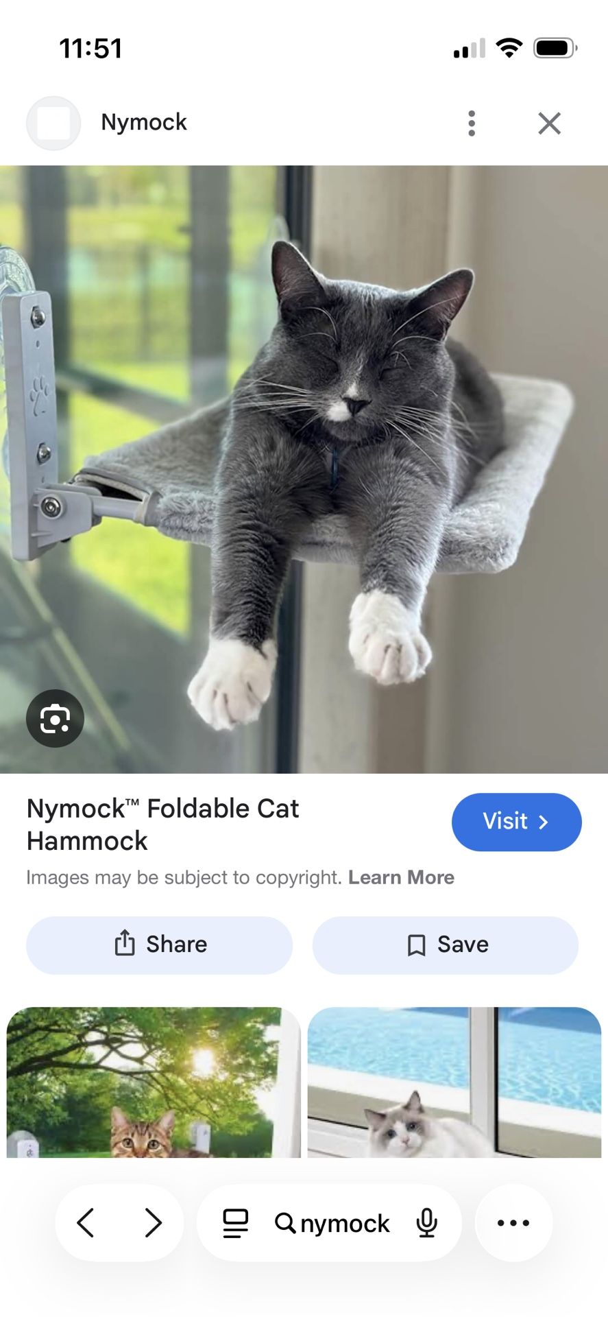Nymock Foldable Cat Window Hammocks X4