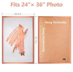 EDGEWOOD 24x36 Poster Photo Frame with Durable Plexiglass for Beautiful Wall Pictures - Ideal for Home, Office, Studio, or Gallery Displays, Rose Gold